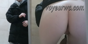 Compilation of women caught peeing in public toilet by hidden camera (Market Toilet 2023_61-70)