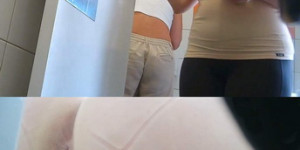 Compilation of women caught peeing in public toilet by hidden camera (Market Toilet 2023_141-150)