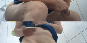 Ladies peeing in the toilet on spycam (Public Toilet 2023 61-70)