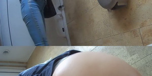 The women in the public restroom are relieving themselves (Street Toilet 2024 15-21)