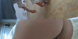 The women in the public restroom are relieving themselves (Street Toilet 2024 29-35)